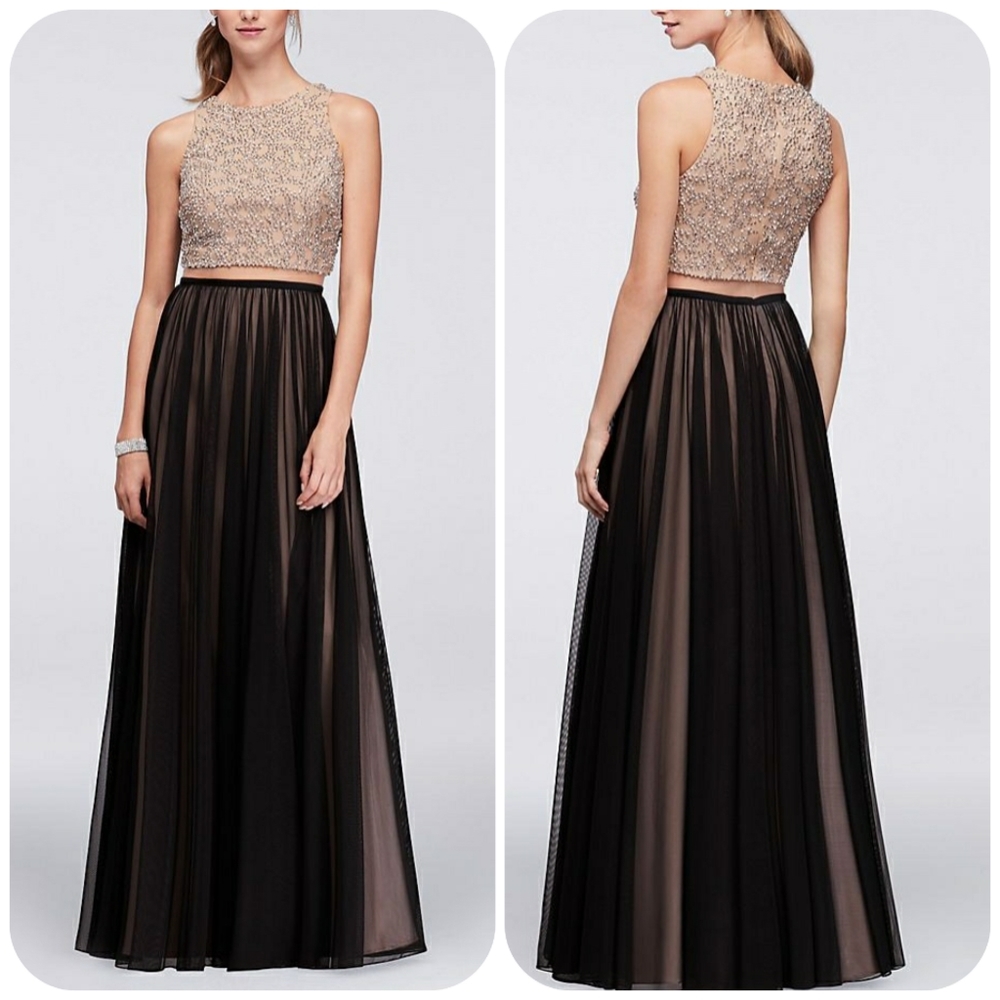 CACHET Beaded Mesh Dress
